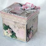 shabby chic box with white rose