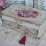 shabby chic box with red tassel