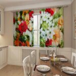 curtains for the kitchen with flowers