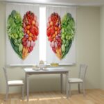 curtains for the kitchen with vegetables