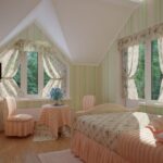 curtains to the windowsill in the bedroom design ideas