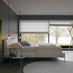 curtains to the window sill in the bedroom interior ideas