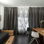 high-tech curtains with gathers