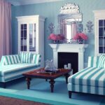 curtains for blue wallpaper photo ideas