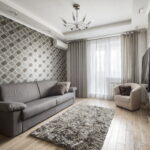 curtains for gray wallpaper photo decoration