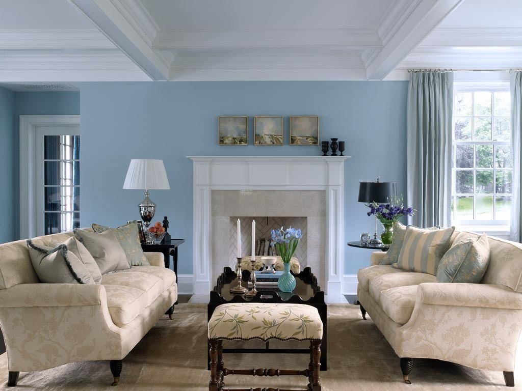 selection of curtains for blue walls rules