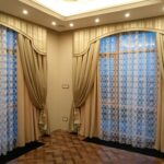 curtains with stretch ceiling interior ideas