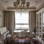 curtains with stretch ceiling photo decoration