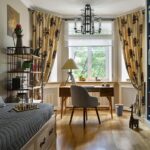 curtains in the room of a teenager yellow