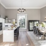 roller blinds in the kitchen-living room