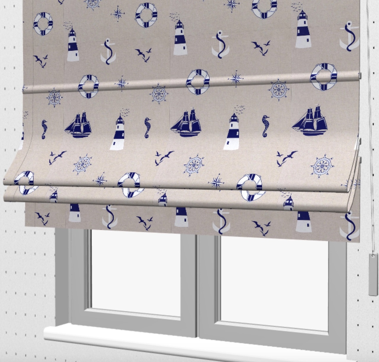 roman blinds marine with prints