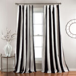 black and white striped curtains