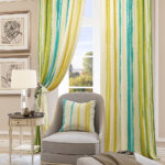 striped curtains yellow