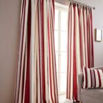 striped curtains red-yellow