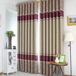 curtains with stripes red and beige