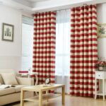 striped curtains red horizontal