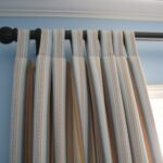 striped curtains on hinges