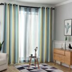 green vertical striped curtains online