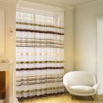 curtains striped brown tulle