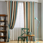 tricolor striped curtains