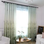 scandinavian curtains with leaves