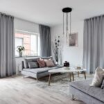 scandinavian curtains gray long