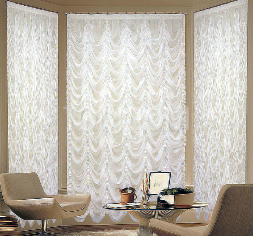 French curtains in high-tech