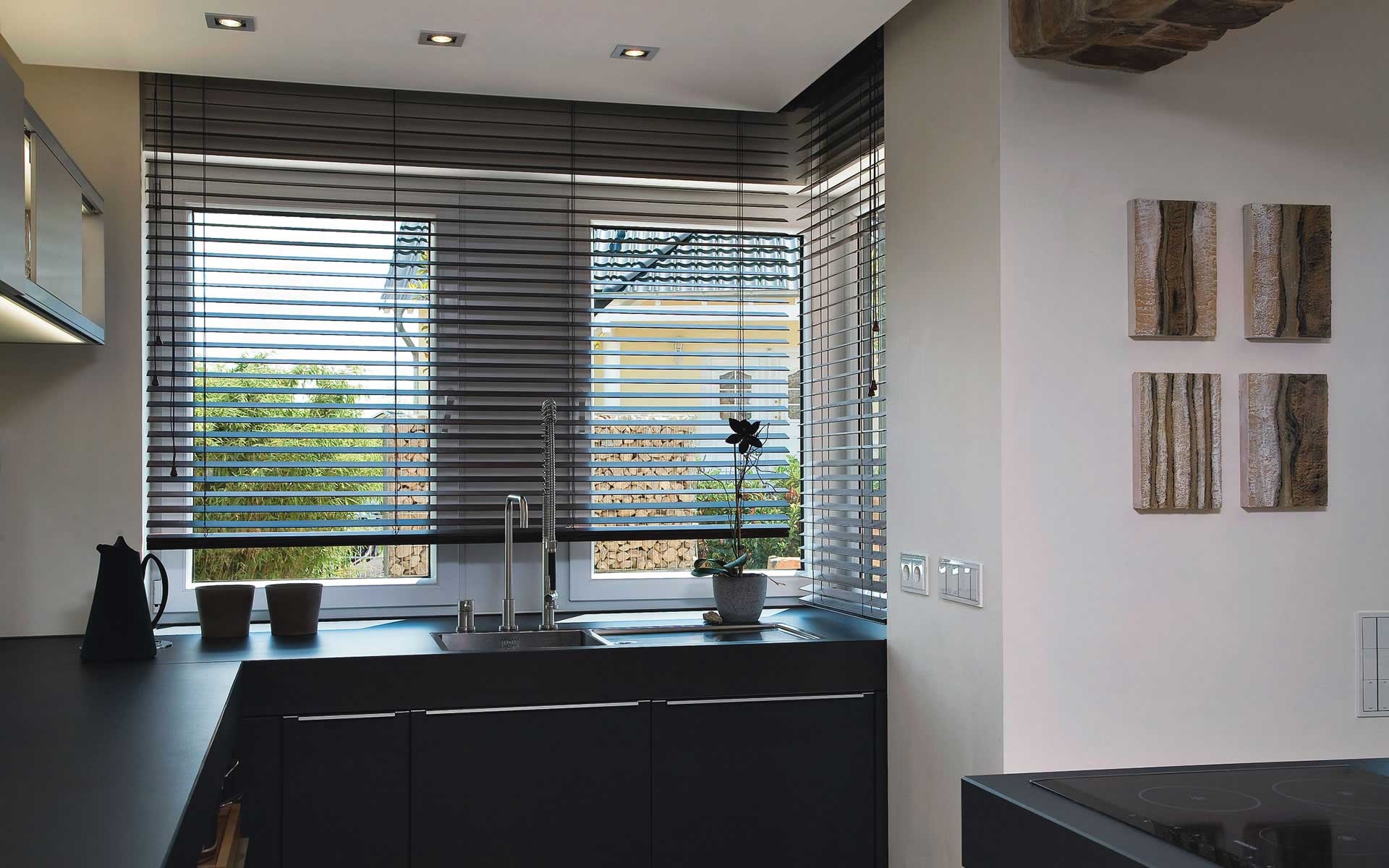 high-tech blinds in the kitchen