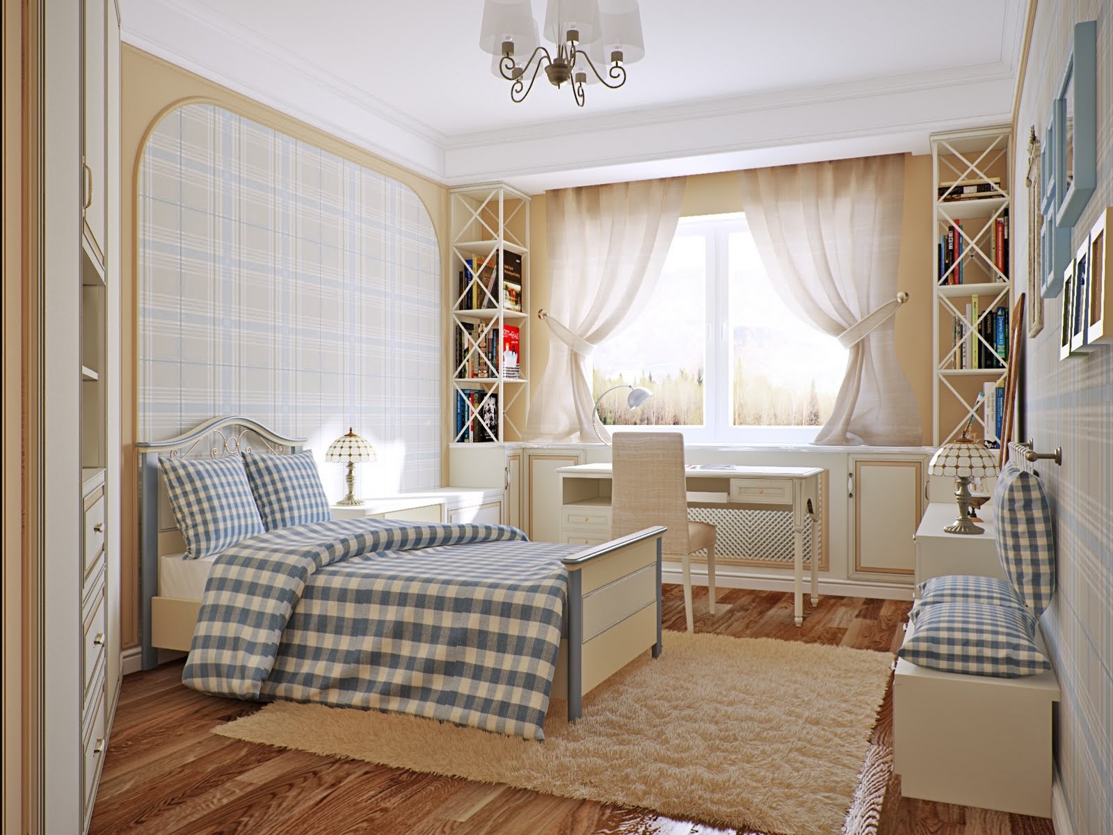 country curtains with light furniture