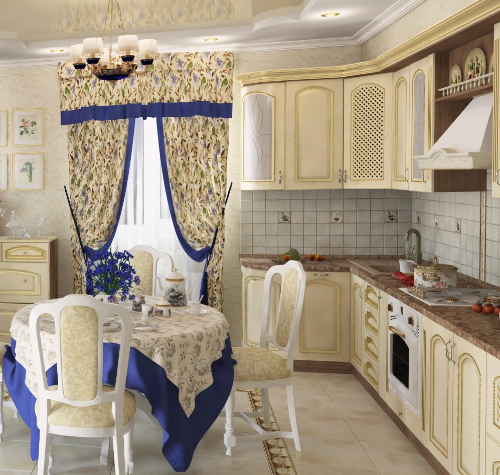 curtains for the kitchen with lambrequin