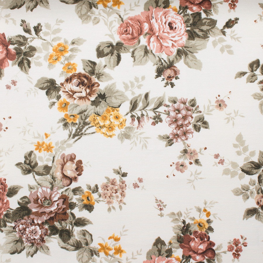 floral print on curtains