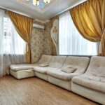 curtains of yellow color interior photo