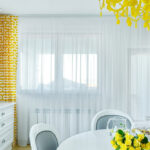 yellow curtains interior photo