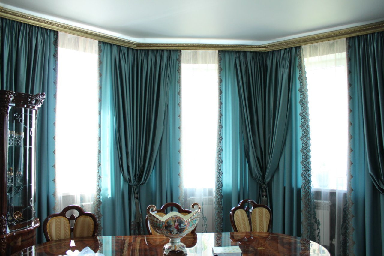 blue curtains photo design