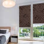 roller blinds brown with a pattern