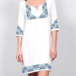 gabardine dress white