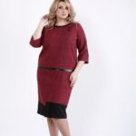 dress from gabardine red dark