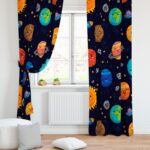 gabardine curtains with planets