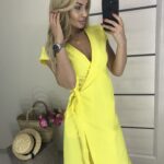 gabardine dress yellow