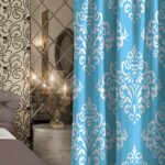 blue gabardine curtains