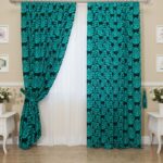 curtains from gabardine turquoise