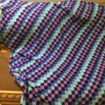 tunisian knit bedspread blue