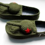 chaussons en tricot tunisien