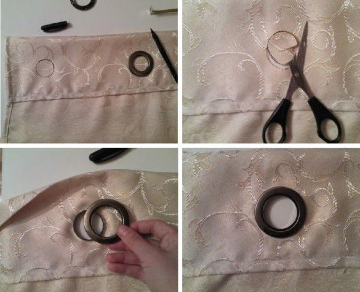 DIY installation of eyelets photo