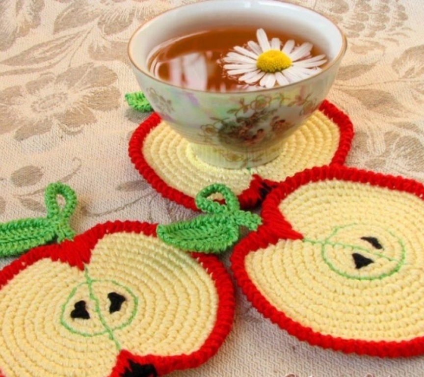 stand for hot crochet apple photo