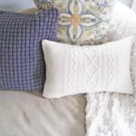 knitted white pillows