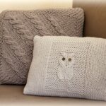 knitted pillows with an owl