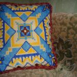 knitted pillows with ornament