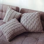 knitted brown pillows