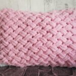 knitted yarn pillow